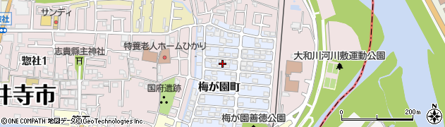 大阪府藤井寺市梅が園町16周辺の地図