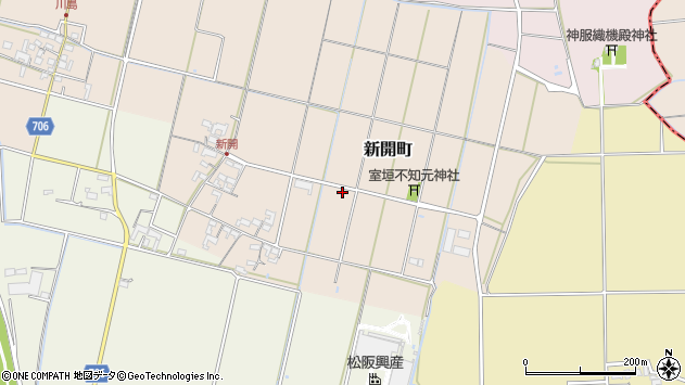 〒515-0123 三重県松阪市新開町の地図