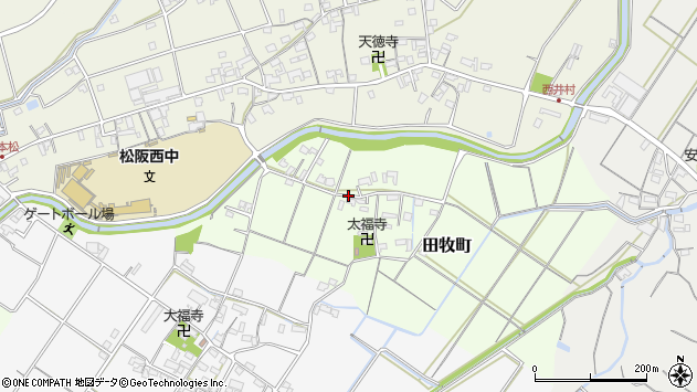 〒515-0842 三重県松阪市田牧町の地図