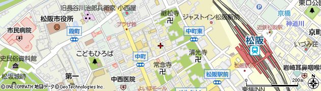 三重県松阪市中町周辺の地図