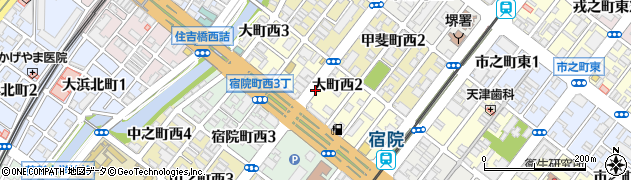 大阪府堺市堺区大町西周辺の地図