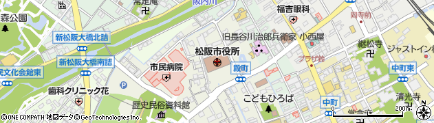 松阪市役所総務部　財務課空調機械室周辺の地図
