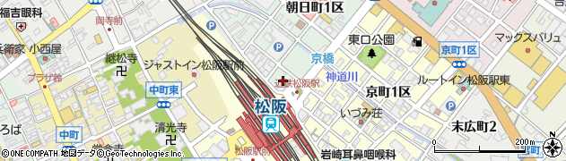 トヨタレンタリース三重松阪駅前店周辺の地図