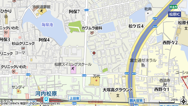 〒580-0042 大阪府松原市松ケ丘の地図