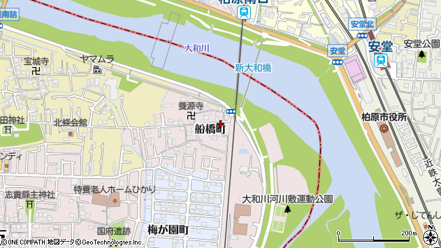 〒583-0003 大阪府藤井寺市船橋町の地図