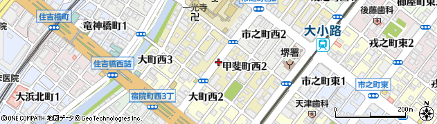 大阪府堺市堺区甲斐町西周辺の地図