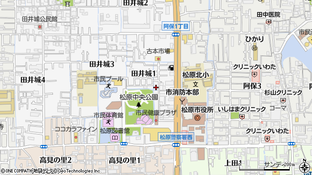 〒580-0044 大阪府松原市田井城の地図