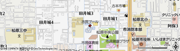 松原市民プール周辺の地図