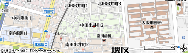 大阪府堺市堺区中田出井町周辺の地図