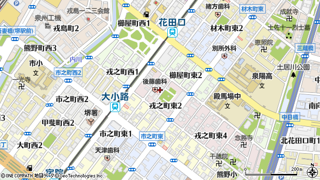 〒590-0945 大阪府堺市堺区戎之町東の地図