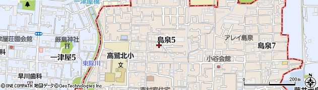 大阪府羽曳野市島泉5丁目周辺の地図