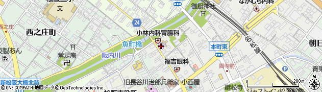 松阪市役所産業文化部　文化課・旧小津清左衛門家周辺の地図