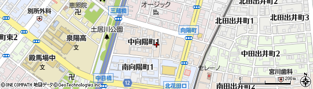 大阪府堺市堺区中向陽町周辺の地図