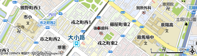 カギのトラブル１１０番ロックマン・サービス堺東店周辺の地図