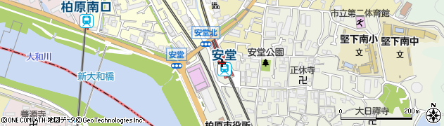 安堂駅周辺の地図