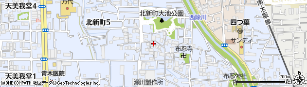 大阪府松原市北新町周辺の地図