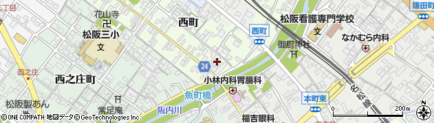 三重県松阪市西町2454周辺の地図