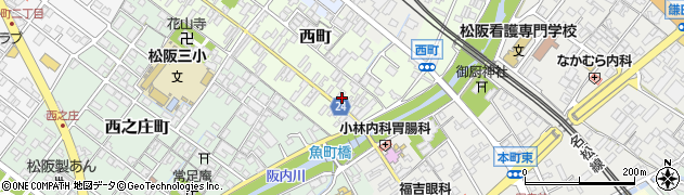 三重県松阪市西町2460周辺の地図