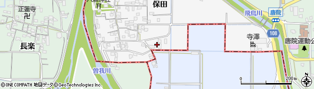 奈良県磯城郡川西町保田168周辺の地図