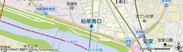 柏原南口駅周辺の地図