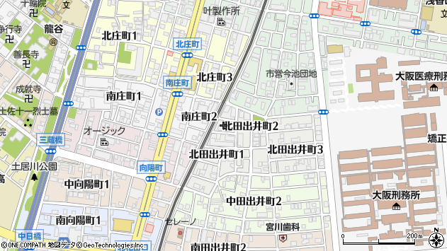 〒590-0017 大阪府堺市堺区北田出井町の地図