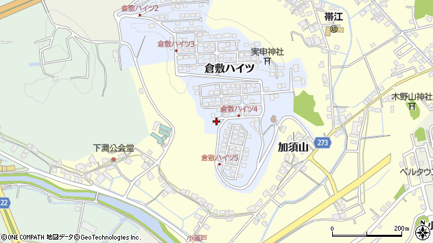〒710-0025 岡山県倉敷市倉敷ハイツの地図
