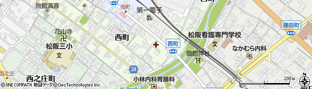 三重県松阪市西町268-1周辺の地図