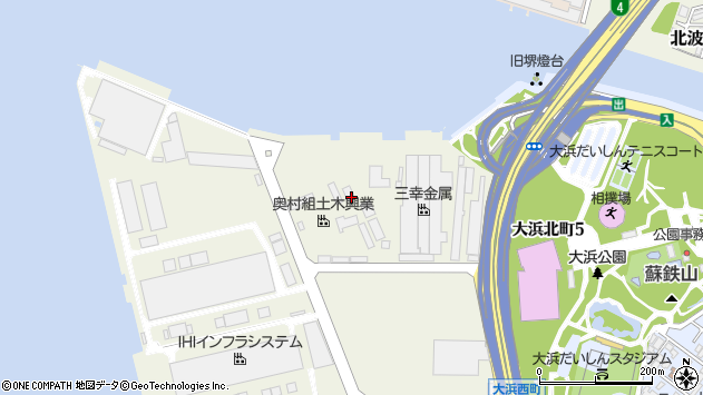 〒590-0977 大阪府堺市堺区大浜西町の地図