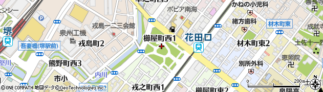 大阪府堺市堺区櫛屋町西周辺の地図