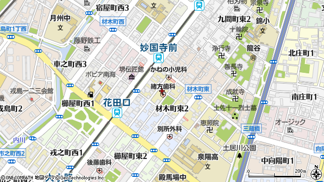 〒590-0942 大阪府堺市堺区材木町東の地図