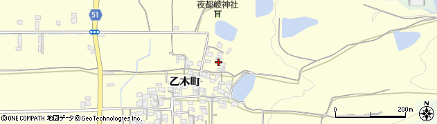 奈良県天理市乙木町周辺の地図