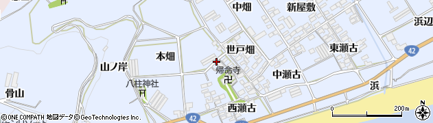 愛知県田原市日出町周辺の地図