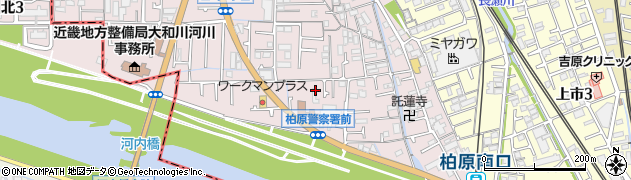大阪府柏原市古町周辺の地図
