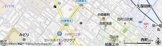 松阪川井町郵便局周辺の地図