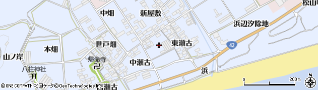 愛知県田原市日出町東瀬古821周辺の地図