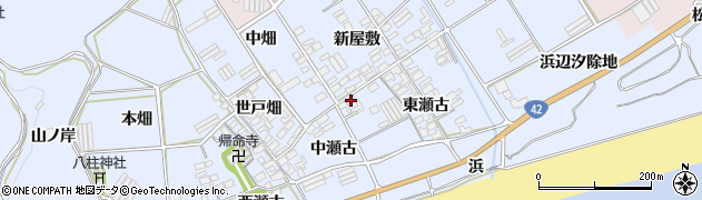 愛知県田原市日出町東瀬古823周辺の地図