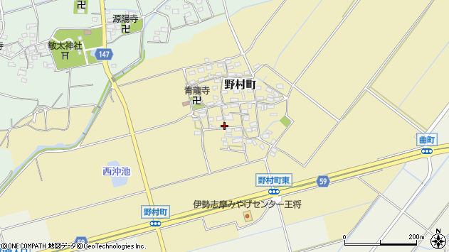 〒515-0848 三重県松阪市野村町の地図