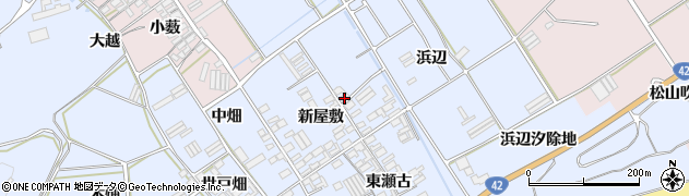 愛知県田原市日出町浜辺周辺の地図