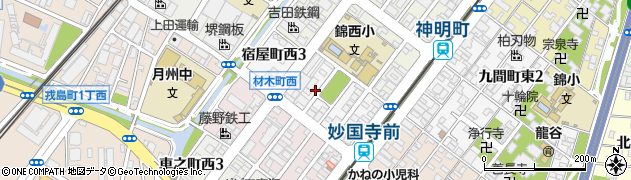 大阪府堺市堺区宿屋町西周辺の地図