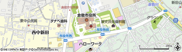 倉敷市庁舎 食堂周辺の地図