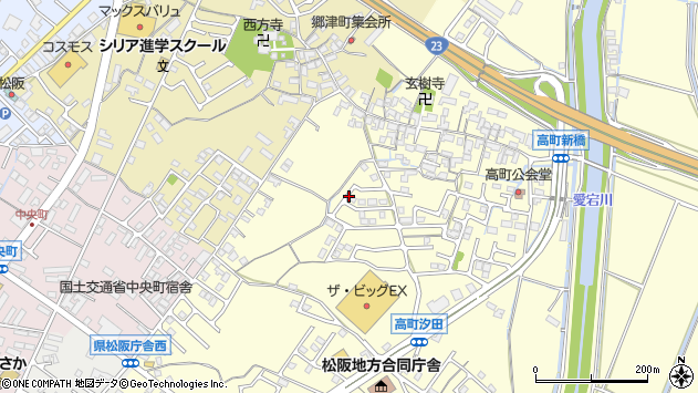 〒515-0011 三重県松阪市高町の地図