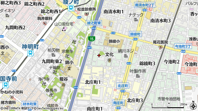 〒590-0006 大阪府堺市堺区錦綾町の地図