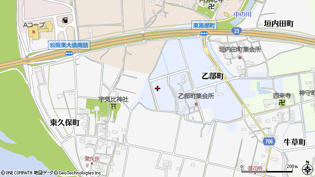 〒515-0117 三重県松阪市乙部町の地図