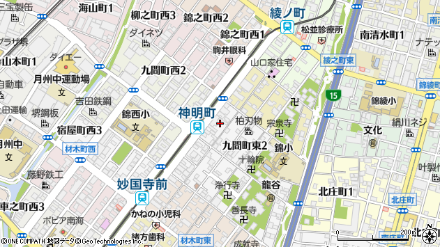 〒590-0934 大阪府堺市堺区九間町東の地図