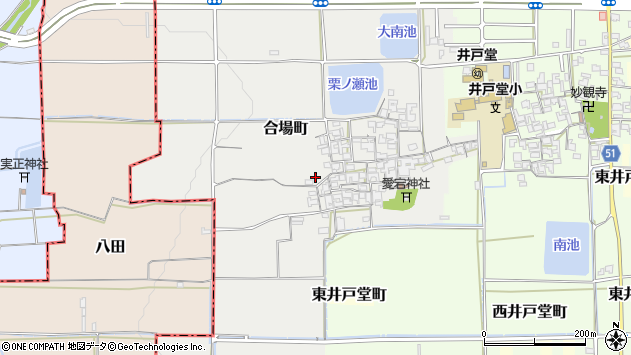 〒632-0068 奈良県天理市合場町の地図