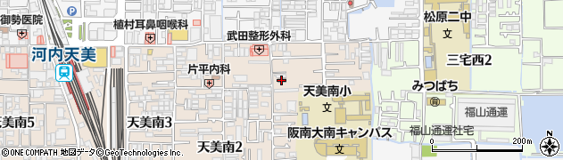 松原天美南郵便局 ＡＴＭ周辺の地図