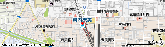 河内天美駅周辺の地図