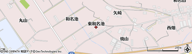 愛知県田原市堀切町東和名池周辺の地図