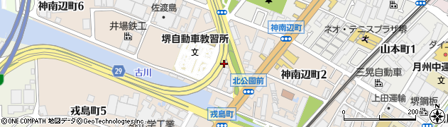 大阪府堺市堺区神南辺町周辺の地図