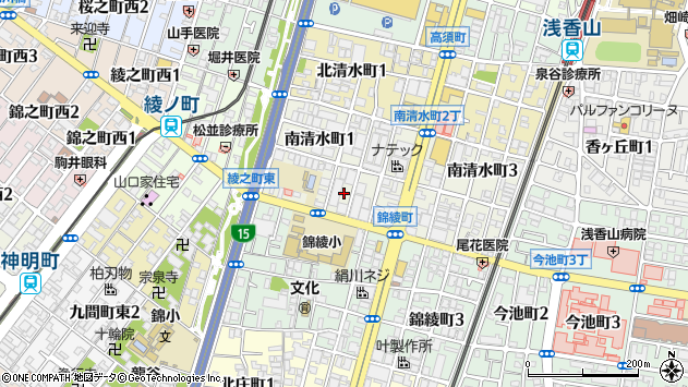 〒590-0005 大阪府堺市堺区南清水町の地図